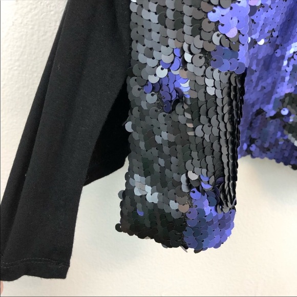 Elizabeth and James Blue and Black Sequin Tank Top - Picture 6 of 10